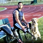 Gabe and his assistance dog, Wonka, Assistance (or service) dogs, unlike military working dogs, help military personnel in their civilian lives.
