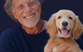 Happy man with dog